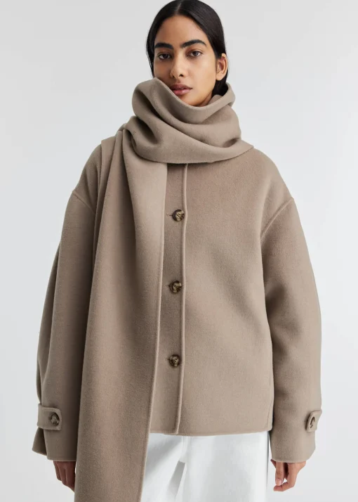 Dew Scarf Detailed Jacket